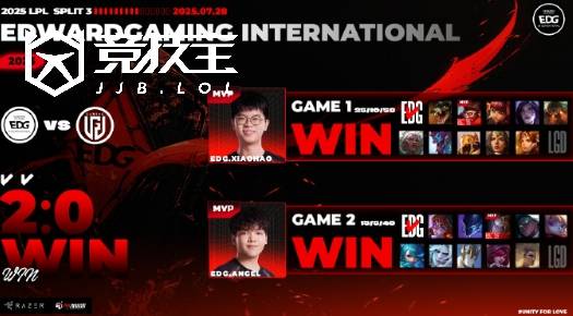 LOL-LPL：ahn卡莎天神下凡豪取四殺(shā) EDG2-0轻取LGD